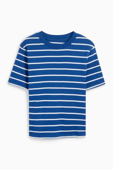 Femei - Tricou - slim fit - cu dungi - albastru / alb