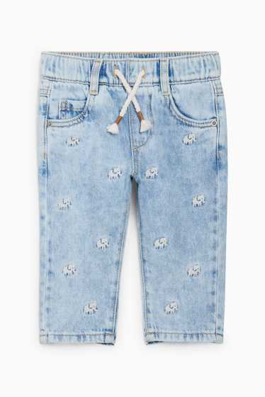 Bebeluși - băieți - Elefant - jeans bebeluși - denim-albastru deschis