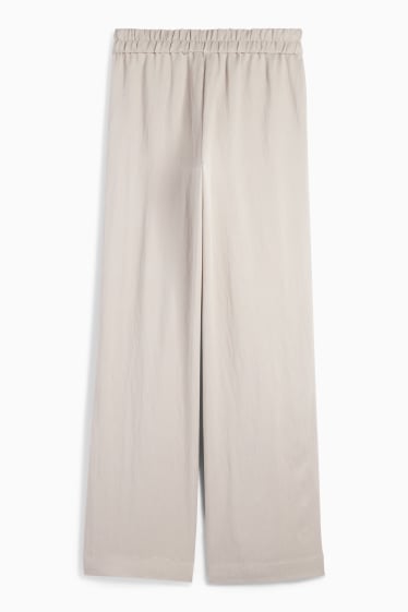 Femei - Pantaloni de stofă - talie medie - wide leg - gri