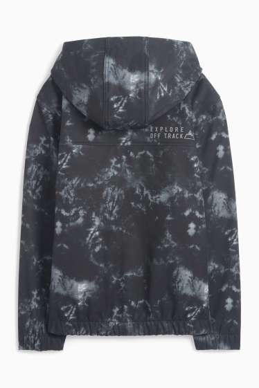 Copii - Băieți - Geacă softshell cu glugă - impermeabilă - cu model - antracit