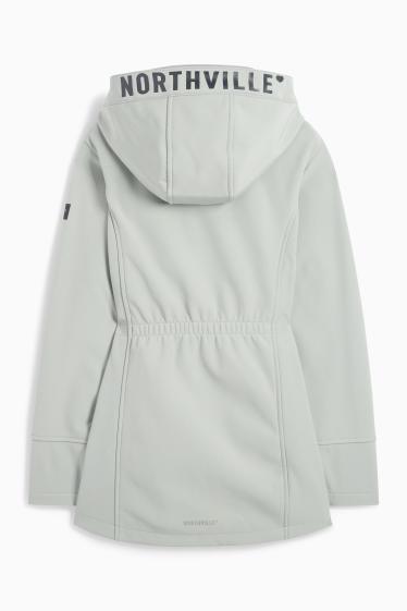 Copii - Fete - Geacă softshell cu glugă - impermeabilă - gri