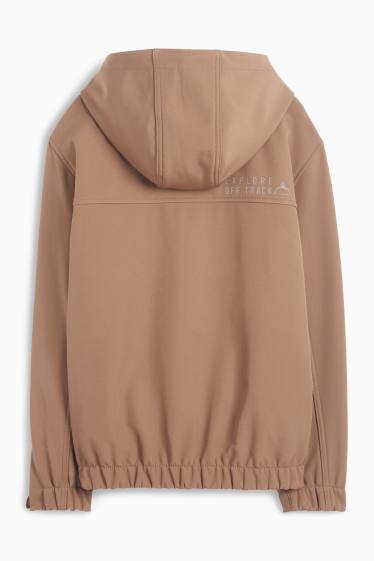 Copii - Băieți - Geacă softshell cu glugă - impermeabilă - maro