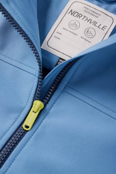 Copii - Băieți - Geacă softshell cu glugă - impermeabilă - albastru