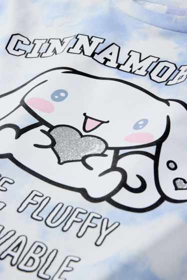 Copii - Fete - Cinnamoroll - tricou cu mânecă scurtă - cu model - alb / albastru deschis