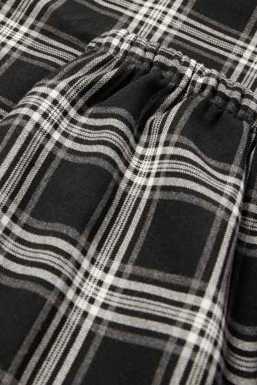 Copii - Fete - Pantaloni de stofă - în carouri - negru