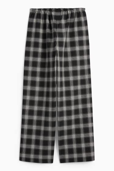 Copii - Fete - Pantaloni de stofă - în carouri - negru