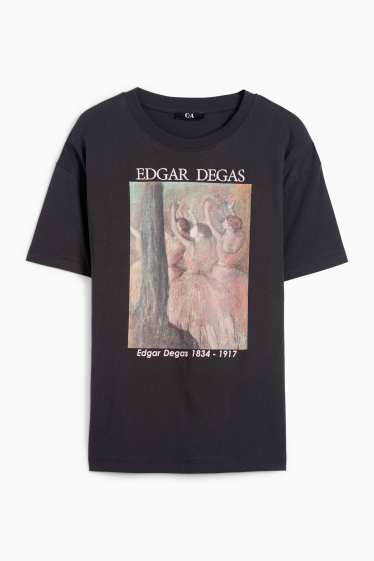 Femei - Tricou - supradimensionat - Edgar Degas - negru