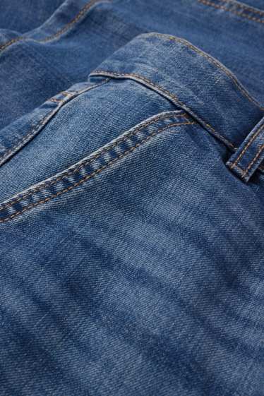 Femei - Crop wide leg jeans - talie medie - denim-albastru închis