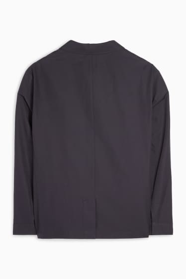 Bărbați - Jachetă tip cămașă - relaxed fit - guler Kent - negru