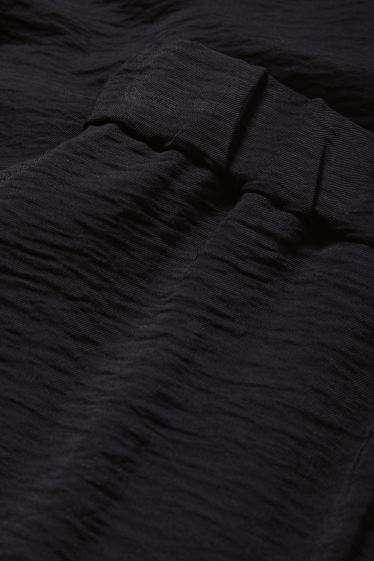 Femei - Pantaloni de stofă - talie înaltă - wide leg - negru