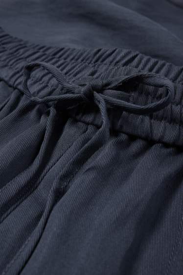 Femei - Pantaloni de stofă - talie medie - tapered fit - albastru închis