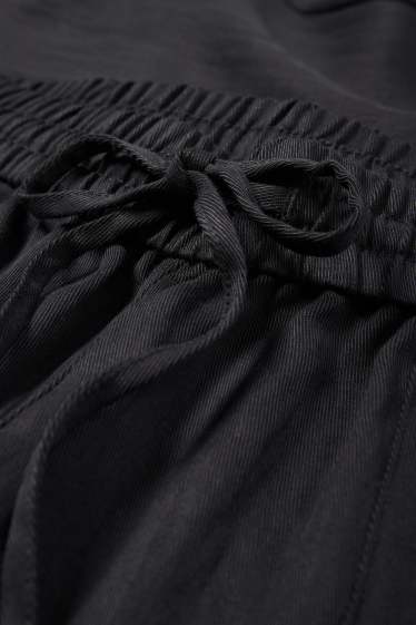 Femei - Pantaloni de stofă - talie medie - tapered fit - negru
