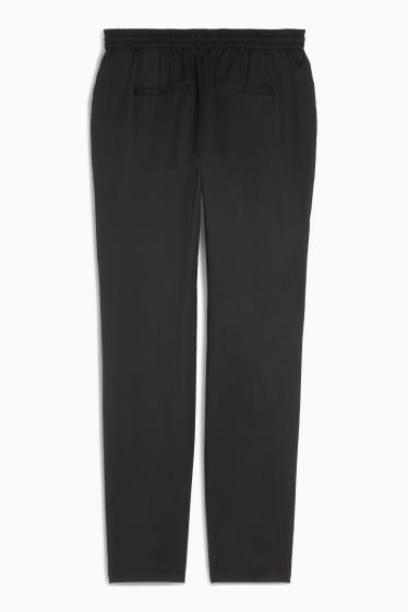 Femei - Pantaloni de stofă - talie medie - tapered fit - negru
