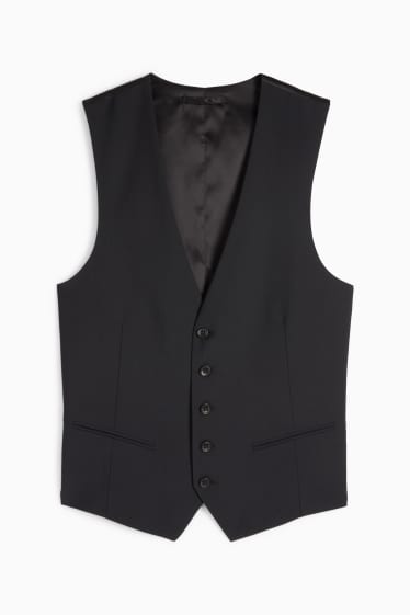 Bărbați - Vestă - regular fit - Flex - amestec din lână pură - negru