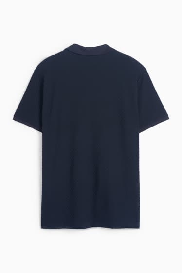 Bărbați - Tricou polo - structurat - albastru închis