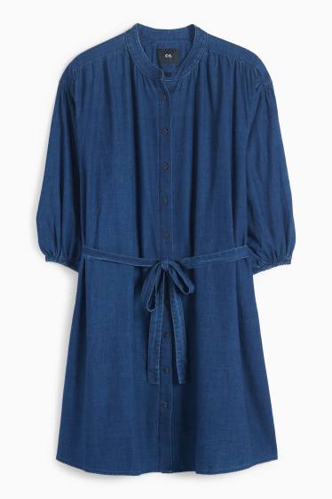 Femei - Rochie tip bluză din denim - denim-albastru