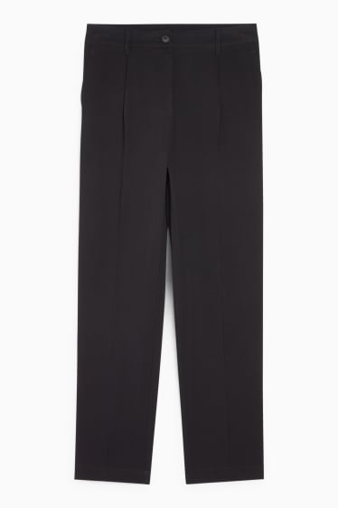 Femei - Pantaloni de stofă - talie înaltă - tapered fit - negru