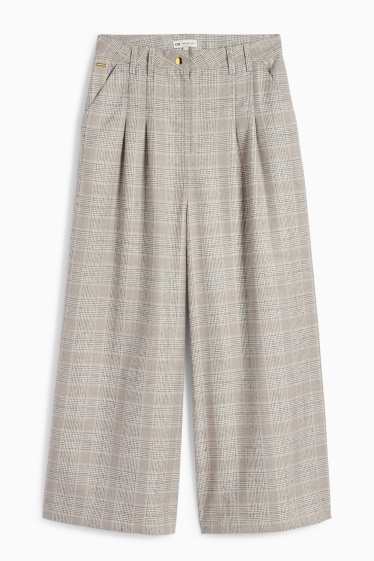 Copii - Fete - Pantaloni de stofă - în carouri - bej