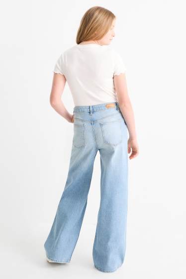 Copii - Fete - Wide leg jeans - denim-albastru deschis