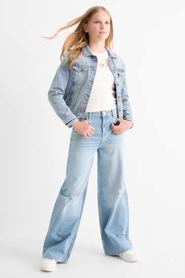 Copii - Fete - Wide leg jeans - denim-albastru deschis