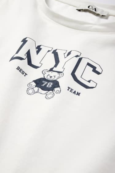 Femei - Tricou crop - alb