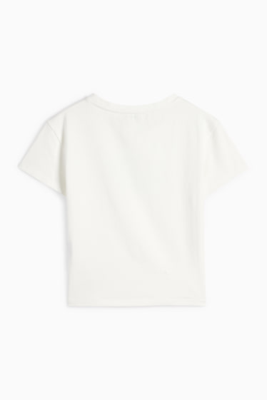 Femei - Tricou crop - alb