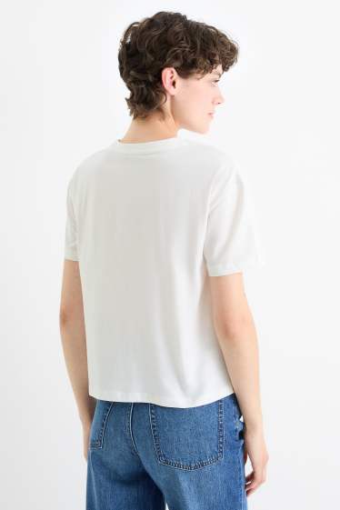 Femei - Tricou - regular fit - aspect lucios - alb