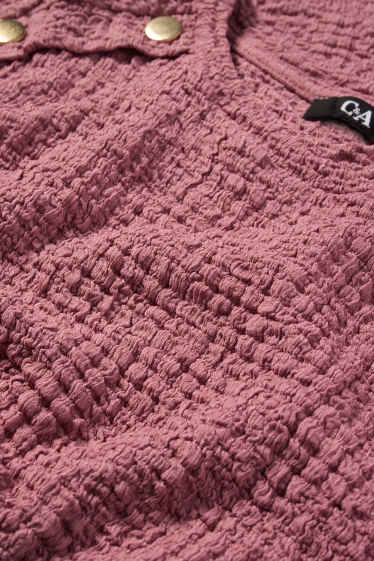 Femei - Tricou - regular fit - structurat - roz închis