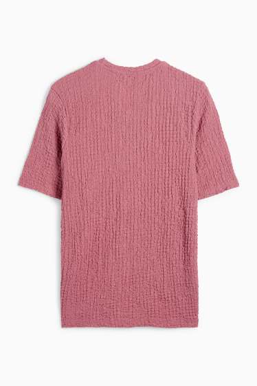 Femei - Tricou - regular fit - structurat - roz închis