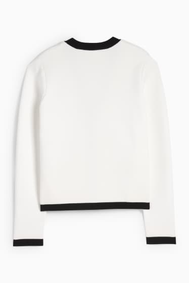 Femei - Cardigan tricotat - negru / alb