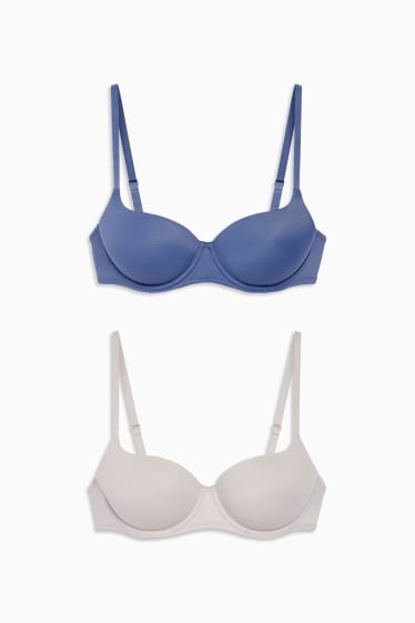 Femei - Multipack 2 buc. - sutien cu armătură - FULL COVERAGE - albastru