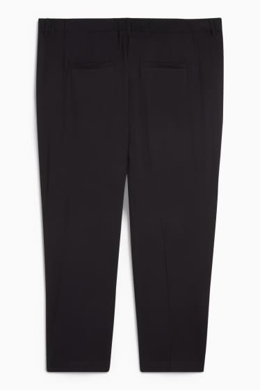 Femei - Pantaloni de stofă - talie înaltă - tapered fit - negru