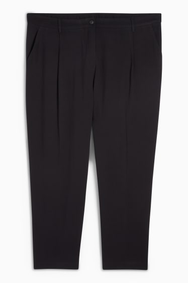 Femei - Pantaloni de stofă - talie înaltă - tapered fit - negru