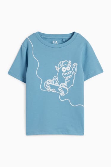 Copii - Băieți - Monstru skater - tricou cu mânecă scurtă - albastru