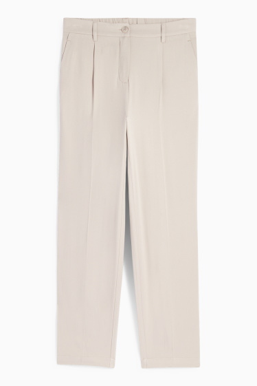 Donna - Pantaloni di stoffa - vita alta - tapered fit - beige chiaro