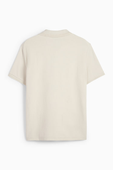 Bărbați - Tricou polo din tricot - regular fit - structurat - bej