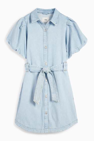 Femei - Rochie din denim - denim-albastru deschis