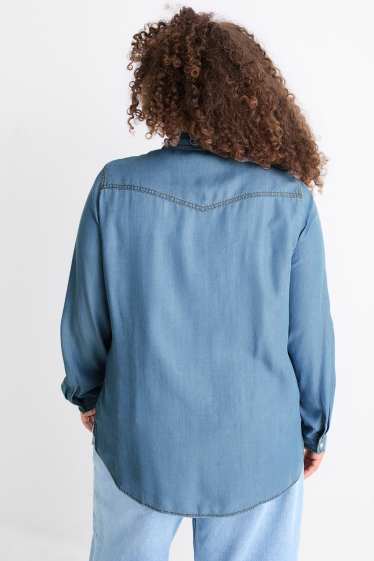 Femei - Bluză din denim - albastru deschis