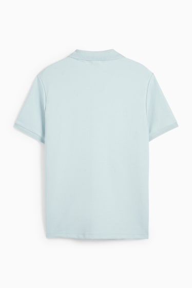 Bărbați - Tricou polo din tricot - regular fit - structurat - albastru deschis