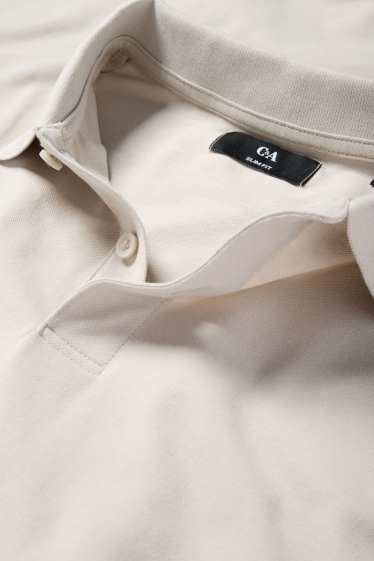 Hommes - Polo - slim fit - beige clair