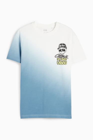 Copii - Băieți - Schelet - tricou cu mânecă scurtă - cu model - albastru deschis