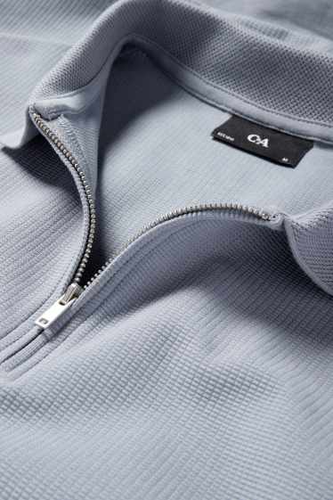 Bărbați - Tricou polo - regular fit - structurat - albastru deschis