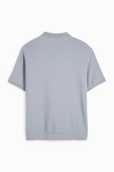 Bărbați - Tricou polo - regular fit - structurat - albastru deschis