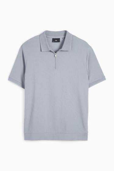 Bărbați - Tricou polo - regular fit - structurat - albastru deschis