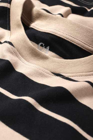 Femei - Tricou - slim fit - cu dungi - negru / nej