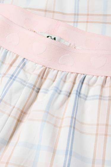 Femei - Pantaloni de pijama - în carouri - alb-crem