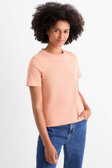 Femei - Tricou - slim fit - teracotă
