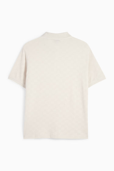 Bărbați - Tricou polo - regular fit - în carouri - bej deschis