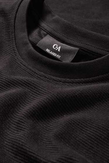 Bărbați - Tricou - relaxed fit - reiat - negru