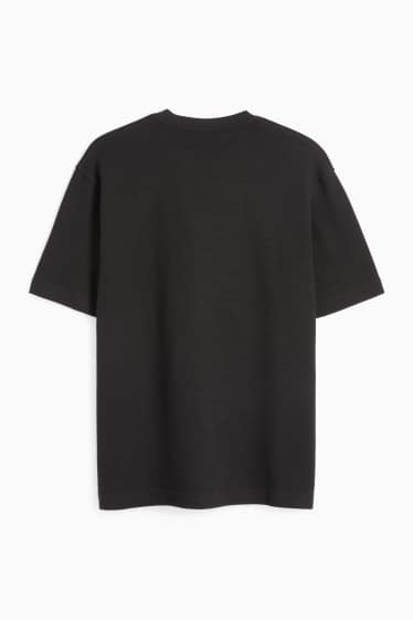 Bărbați - Tricou - relaxed fit - reiat - negru
